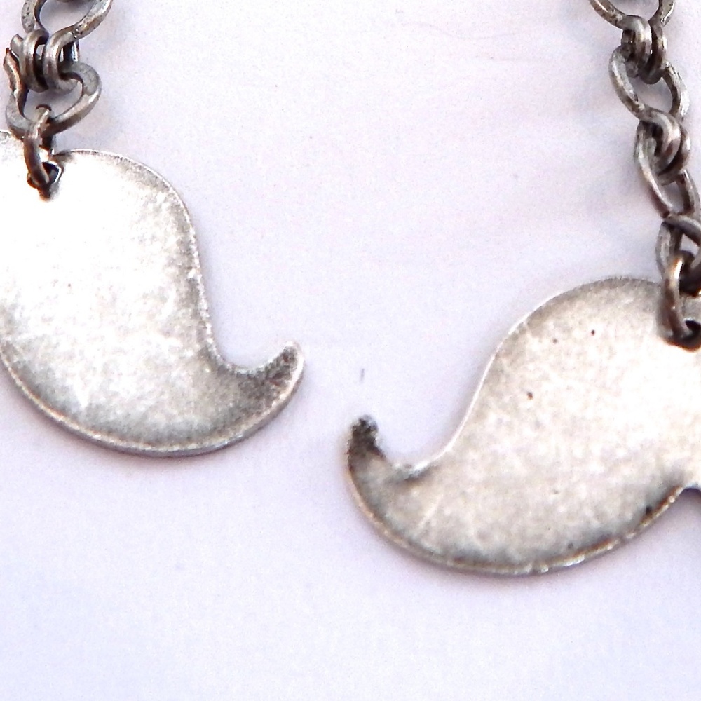MUSTACHES RIDES SILVER MINI EARRINGS - Picture 2 of 3